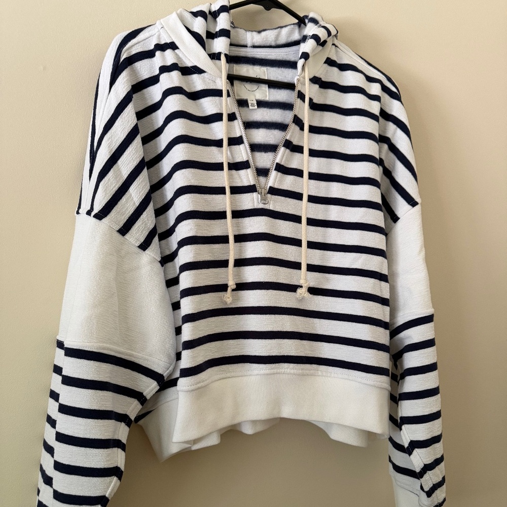 Aerie Cropped Terry 1/4 zip hoodie